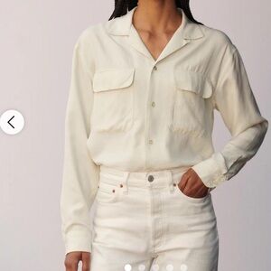 Warm White Silken Twill Studio Shirt
